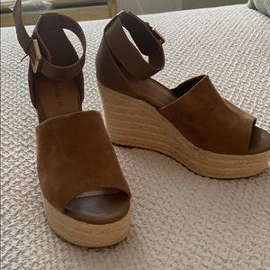 Suede wedge heels